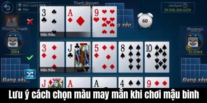 Lưu ý trong cách chọn màu may mắn khi chơi mậu binh